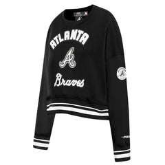 Atlanta Braves Pro Standard Women's Pearl Cropped Pullover Sweatshirt
 - Black Pullover