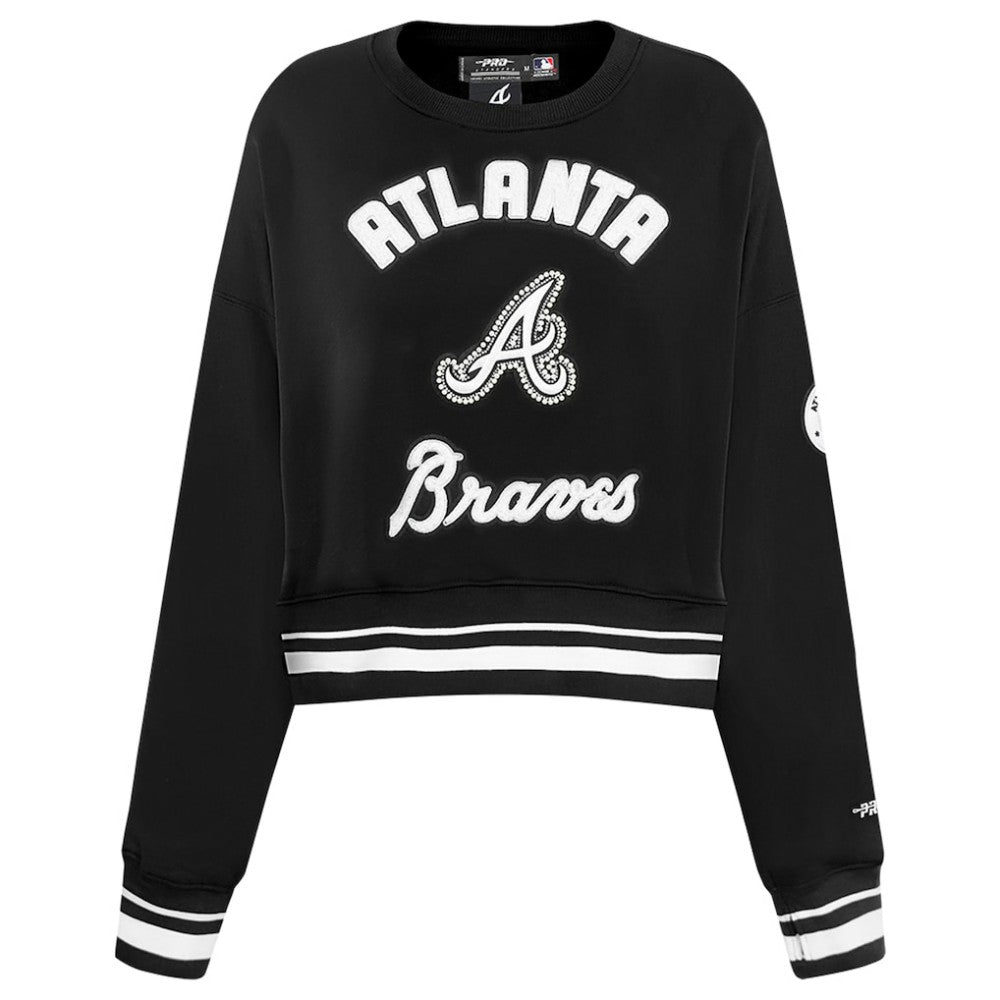 Atlanta Braves Pro Standard Women's Pearl Cropped Pullover Sweatshirt
 - Black Pullover