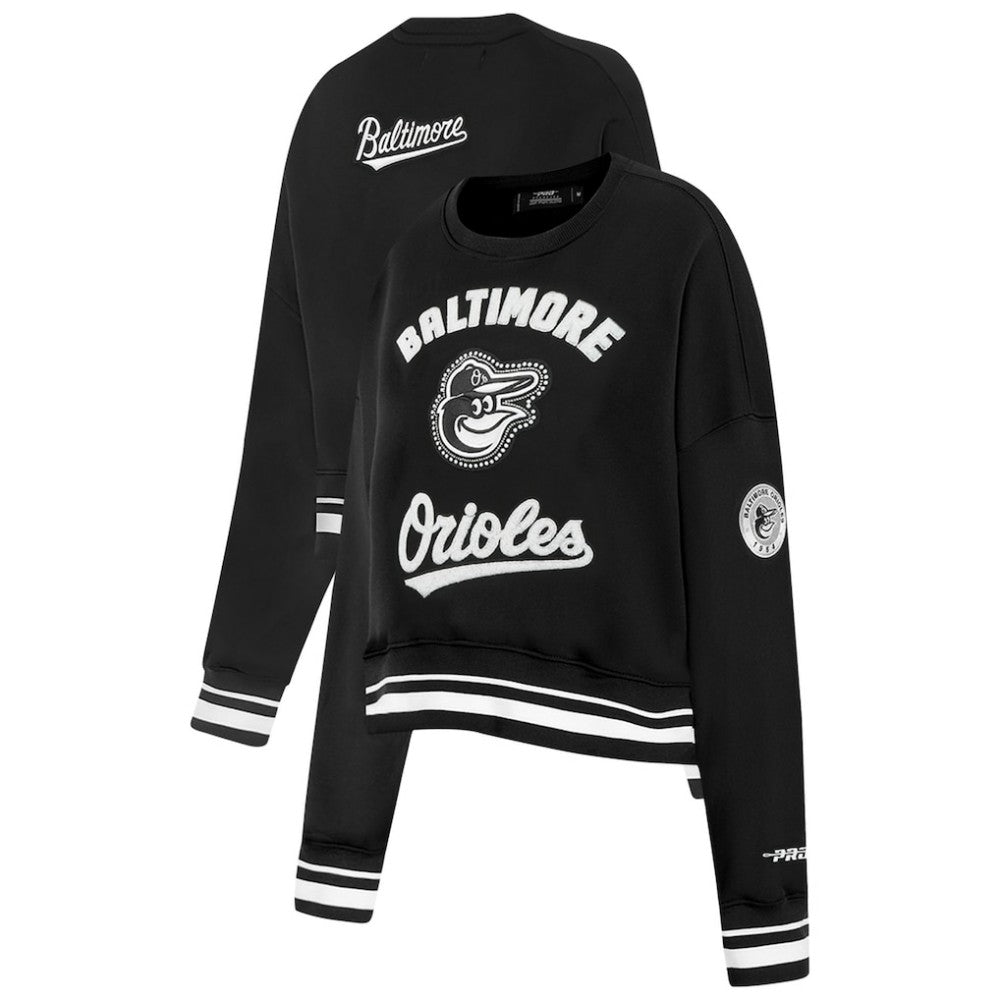 Baltimore Orioles Pro Standard Women's Pearl Cropped Pullover Sweatshirt
 - Black Pullover