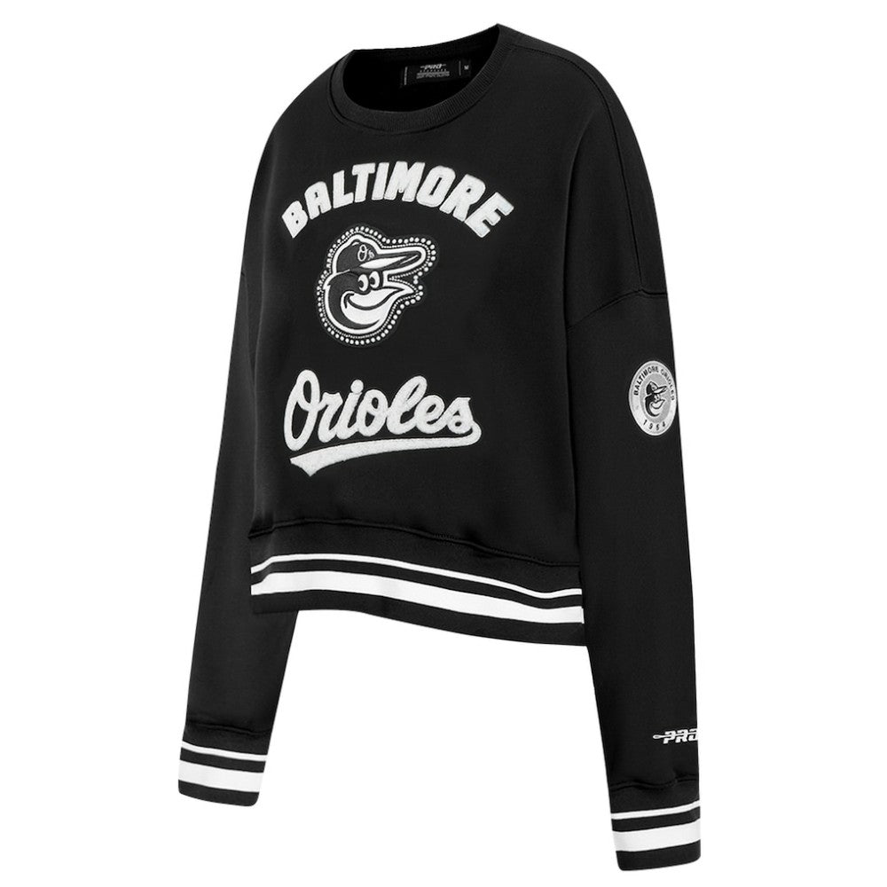 Baltimore Orioles Pro Standard Women's Pearl Cropped Pullover Sweatshirt
 - Black Pullover