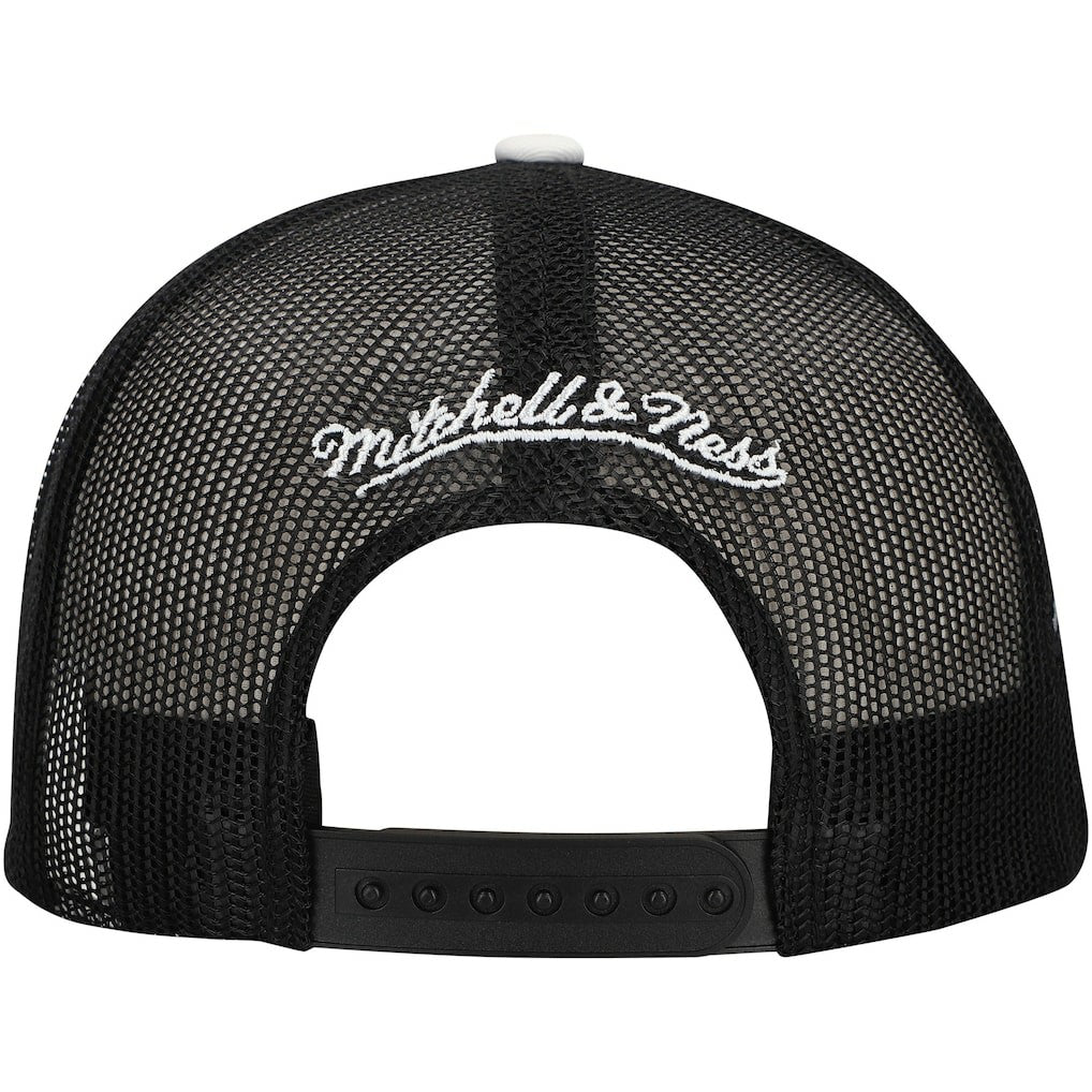 Brooklyn Nets Roper Trucker Snapback Hat Black - Mitchell & Ness