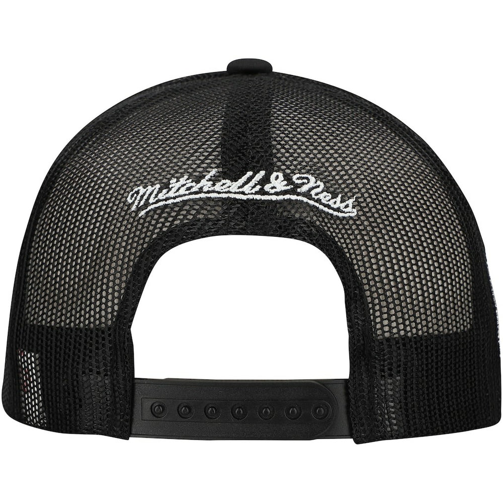 Brooklyn Nets Script Trucker Adjustable Hat Black - Mitchell & Ness outlet