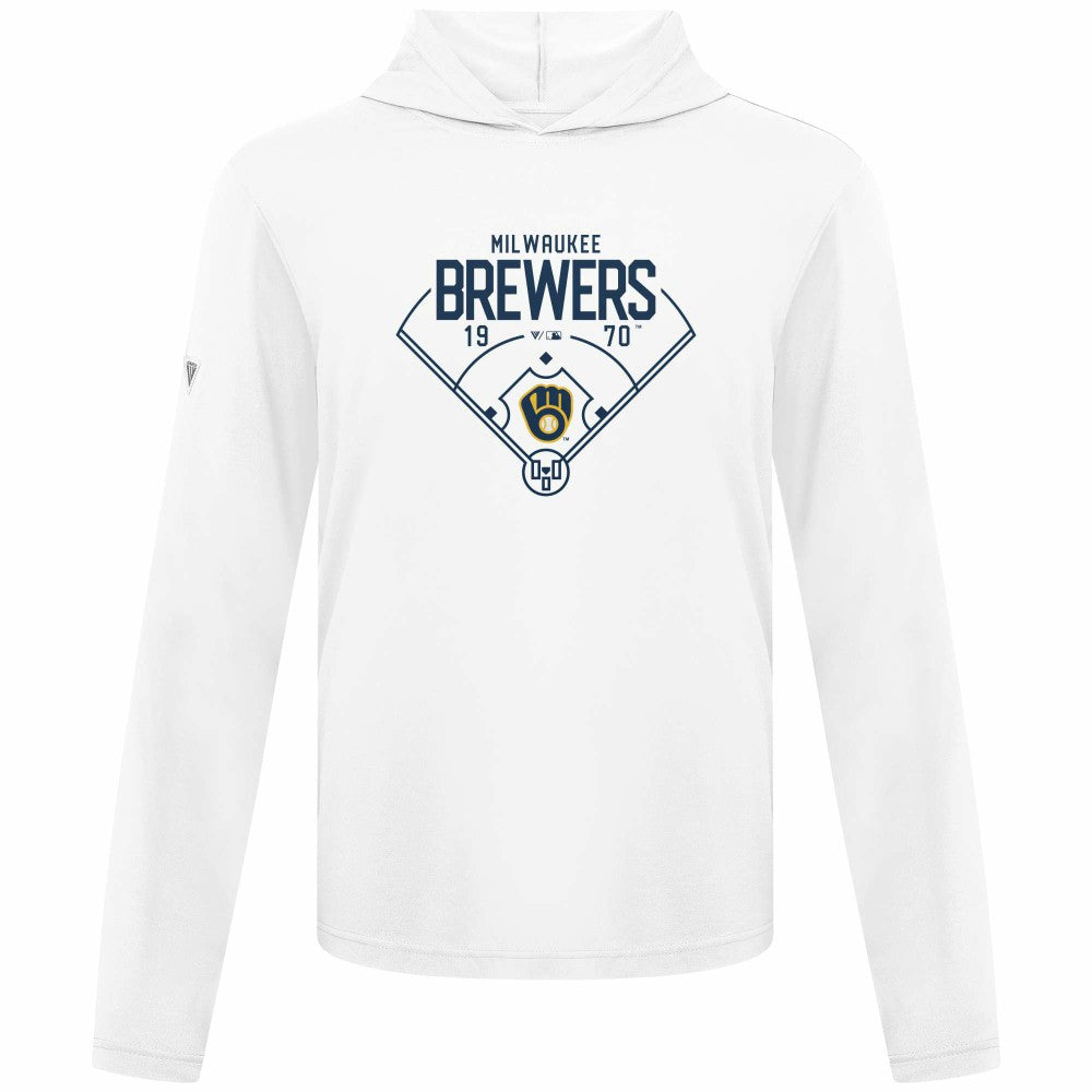 Milwaukee Brewers Levelwear Anthem Home Field Pullover Hoodie - White Hoodies