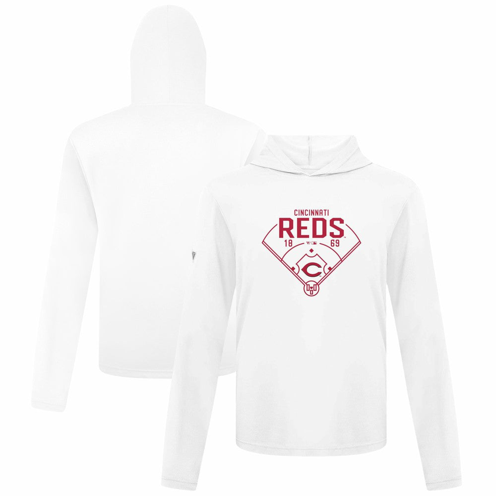 Cincinnati Reds Levelwear Anthem Home Field Pullover Hoodie - White Hoodies