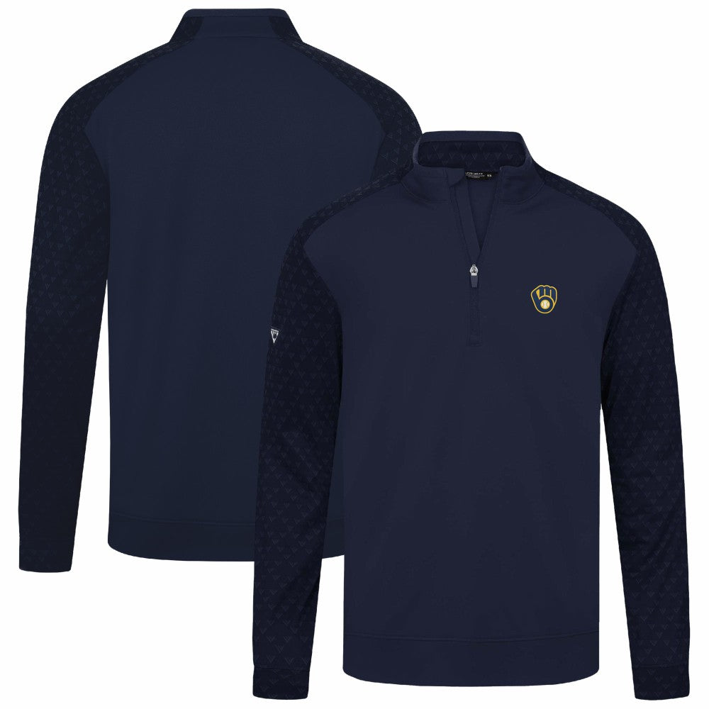 Milwaukee Brewers Levelwear Aztec Insignia 2.0 Quarter-Zip Pullover Top - Navy Pullover