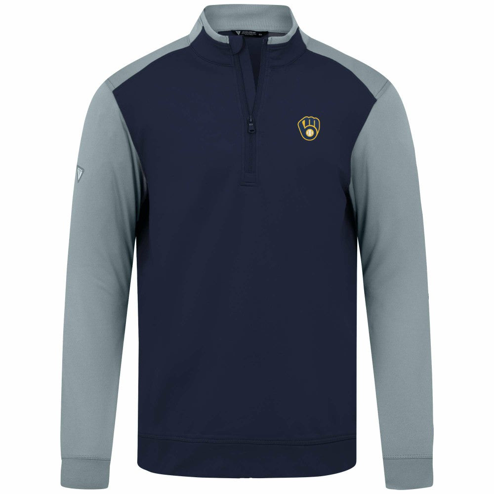 Milwaukee Brewers Levelwear Insignia 2.0 Quarter-Zip Pullover Top - Navy Pullover