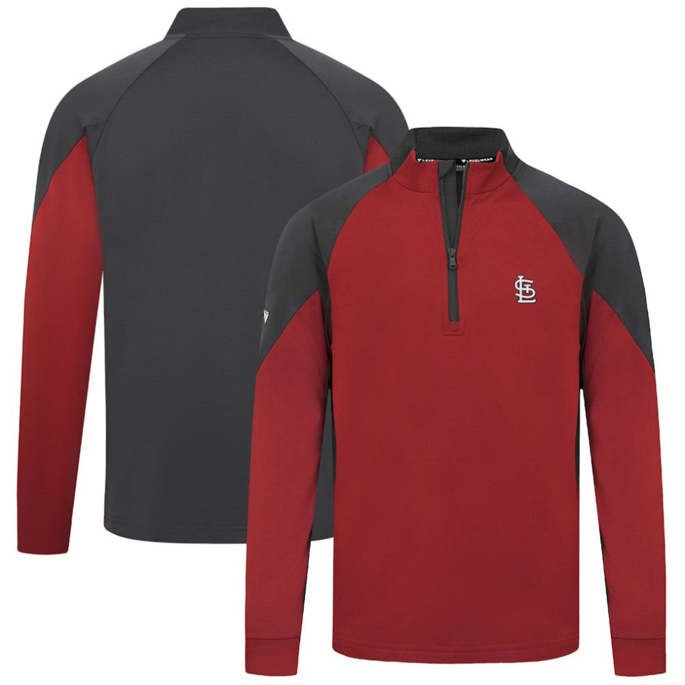 St. Louis Cardinals Levelwear Cadet Insignia 2.0 Raglan Quarter-Zip Jacket - Red Jackets
