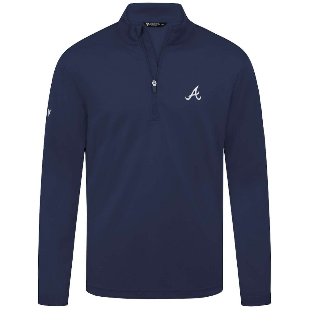 Atlanta Braves Levelwear Heron Insignia 2.0 Quarter-Zip Jacket - Navy Jackets