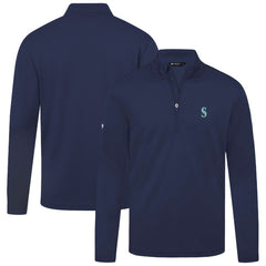 Seattle Mariners Levelwear Heron Insignia 2.0 Quarter-Zip Jacket - Navy Jackets