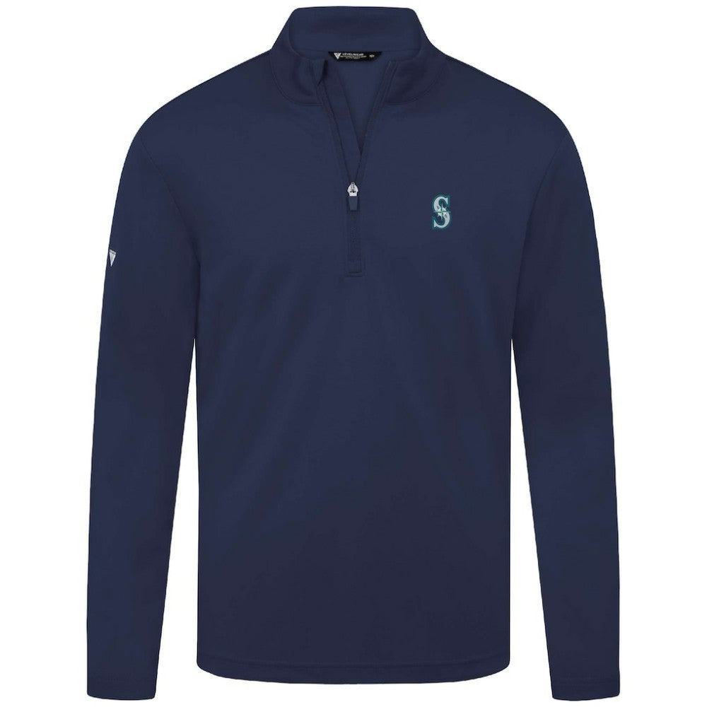 Seattle Mariners Levelwear Heron Insignia 2.0 Quarter-Zip Jacket - Navy Jackets
