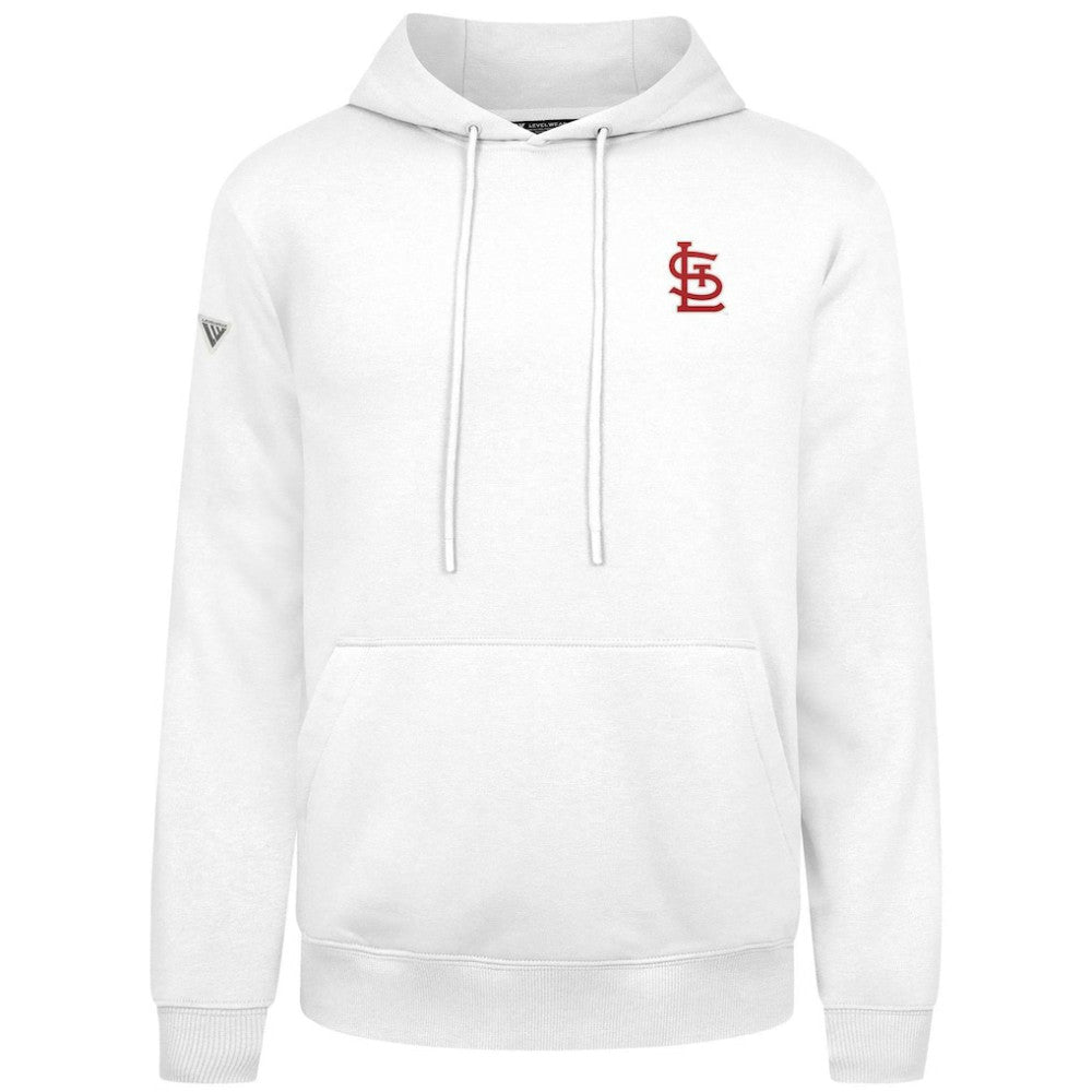 St. Louis Cardinals Levelwear Podium Primary Pullover Hoodie - White Hoodies