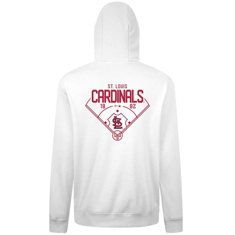 St. Louis Cardinals Levelwear Podium Primary Pullover Hoodie - White Hoodies