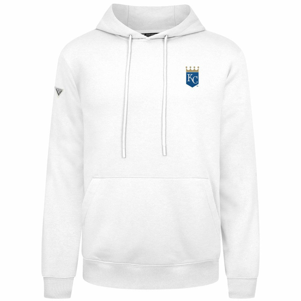 Kansas City Royals Levelwear Podium Primary Pullover Hoodie - White Hoodies