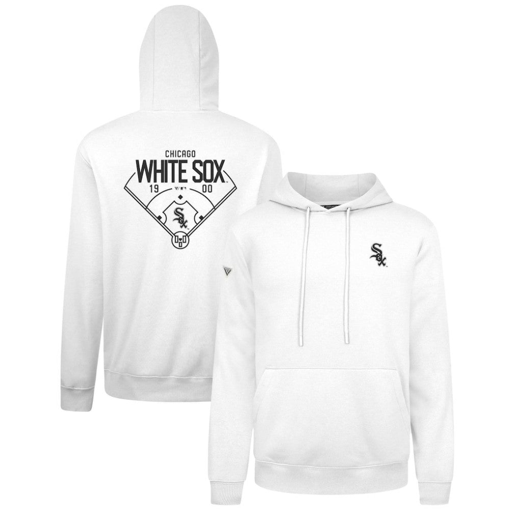 Chicago White Sox Levelwear Podium Primary Pullover Hoodie - White Hoodies