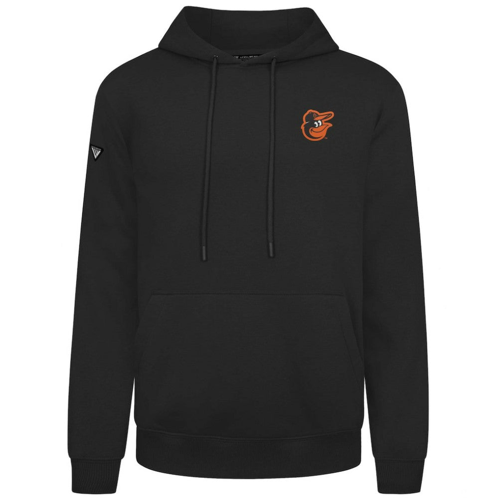 Baltimore Orioles Levelwear Podium Primary Pullover Hoodie - Black Hoodies