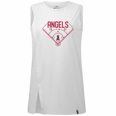 Los Angeles Angels Levelwear Women's Influx Home Field Tank Top - White Tanks
