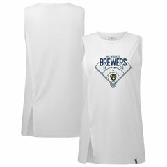 Milwaukee Brewers Levelwear Women's Influx Home Field Tank Top - White Tanks