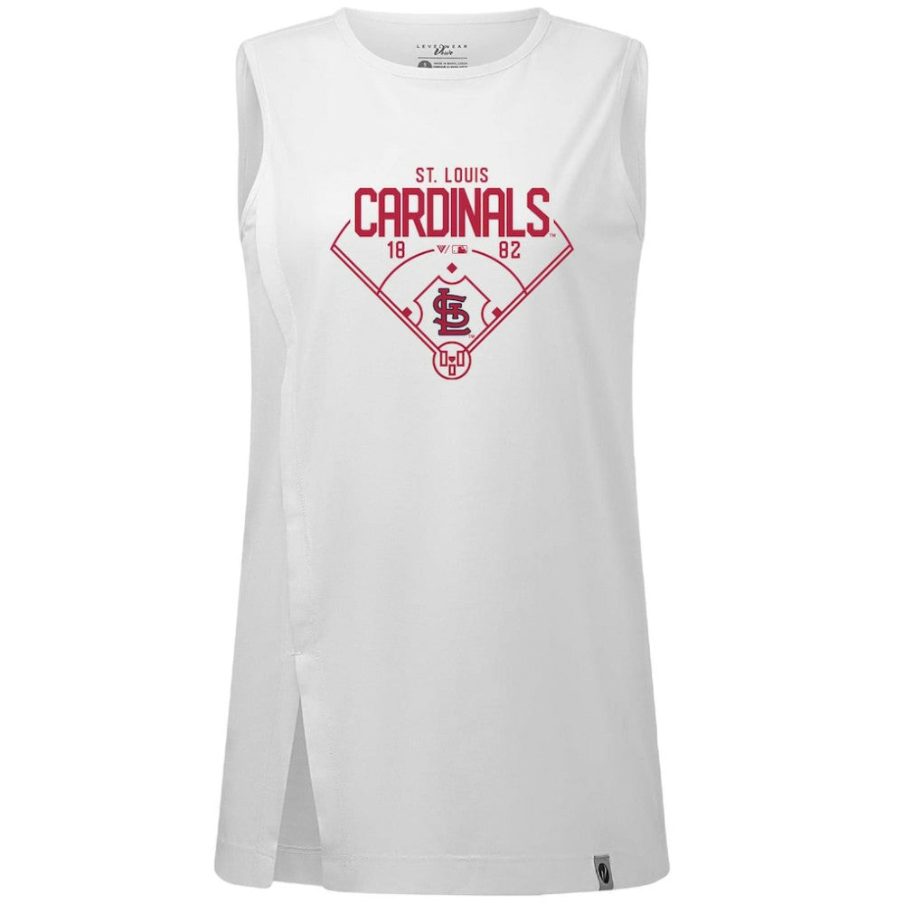 St. Louis Cardinals Levelwear Women's Influx Home Field Tank Top - White Tanks