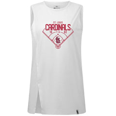 St. Louis Cardinals Levelwear Women's Influx Home Field Tank Top - White Tanks