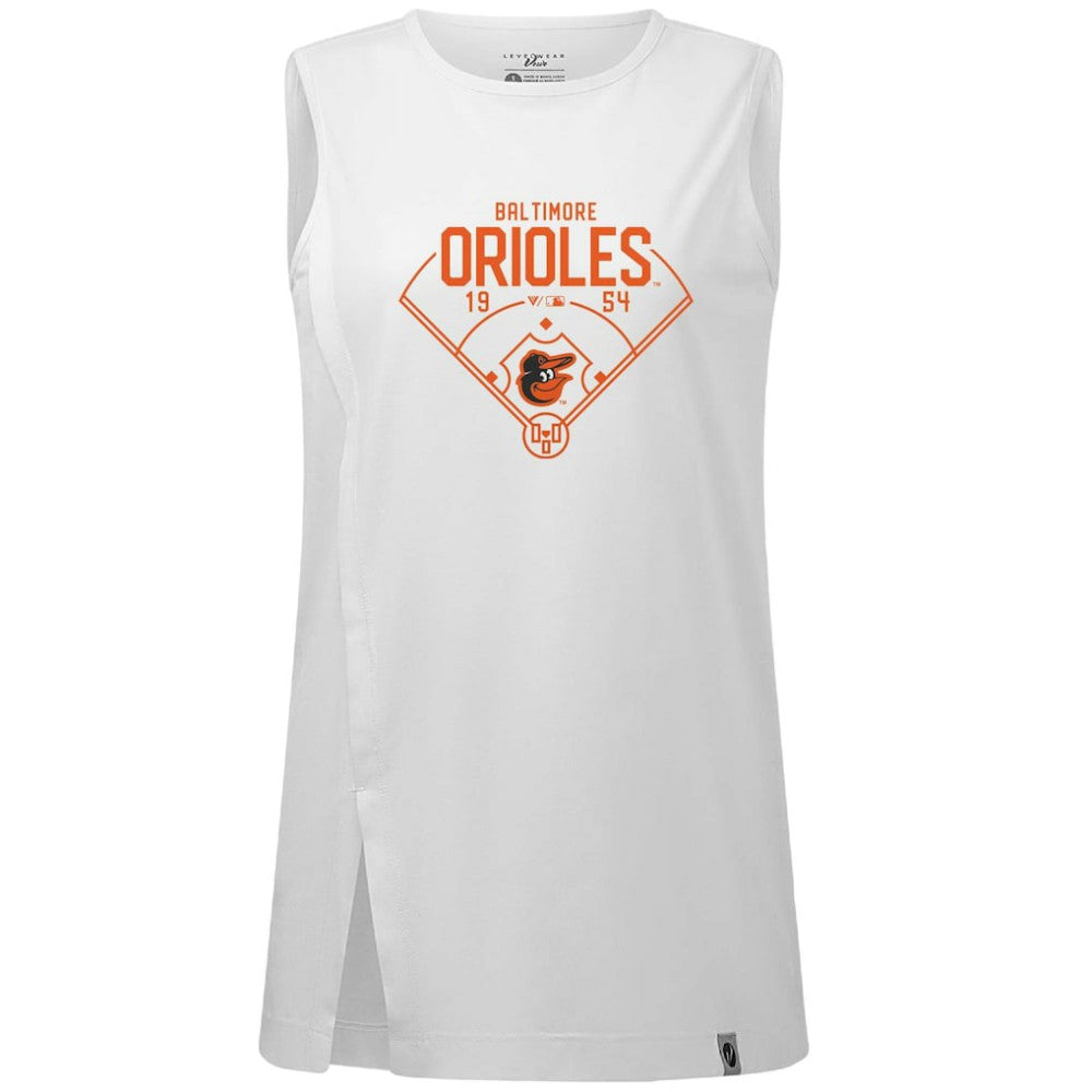 Baltimore Orioles Levelwear Women's Influx Home Field Tank Top - White Tanks