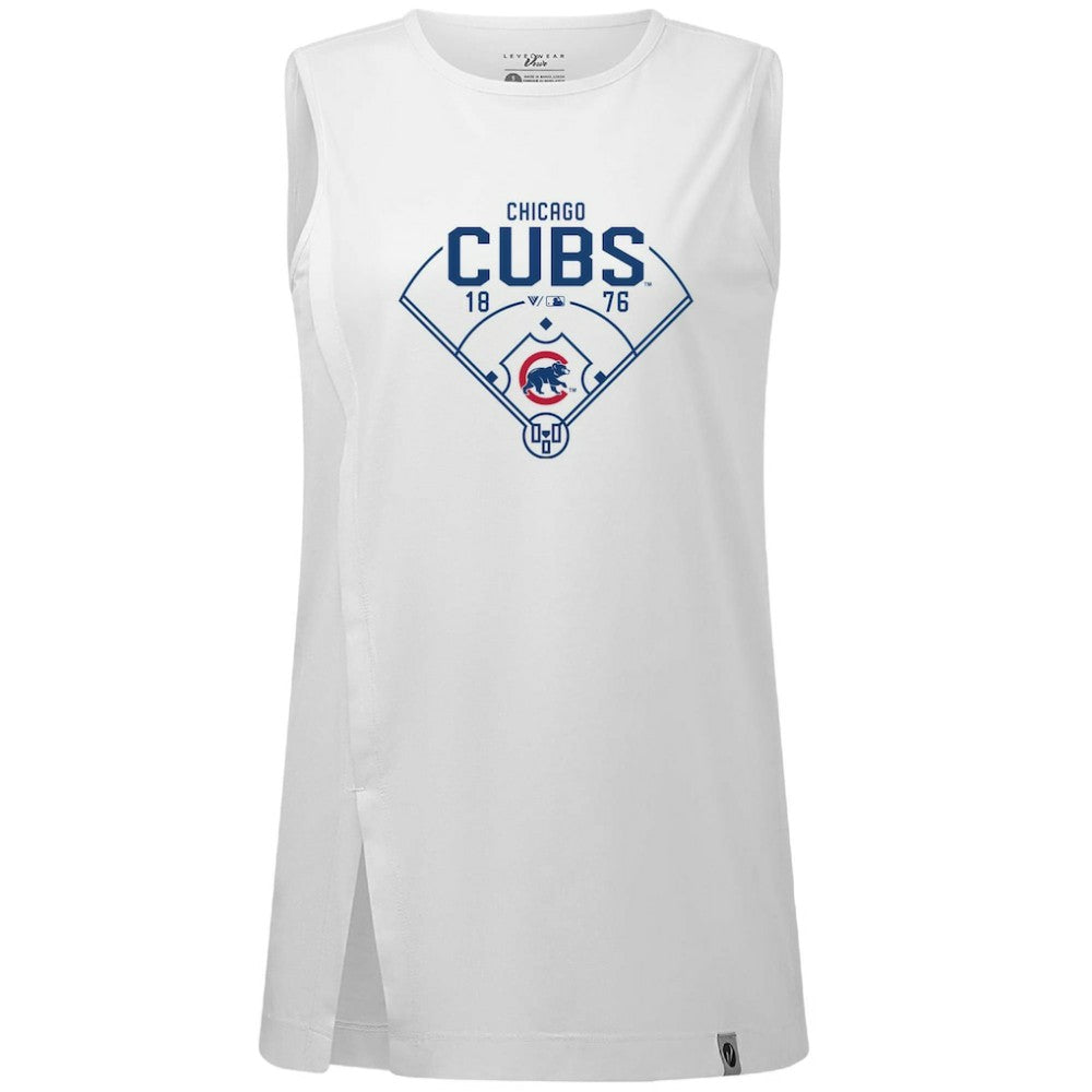 Chicago Cubs Levelwear Women's Influx Home Field Tank Top - White Tanks