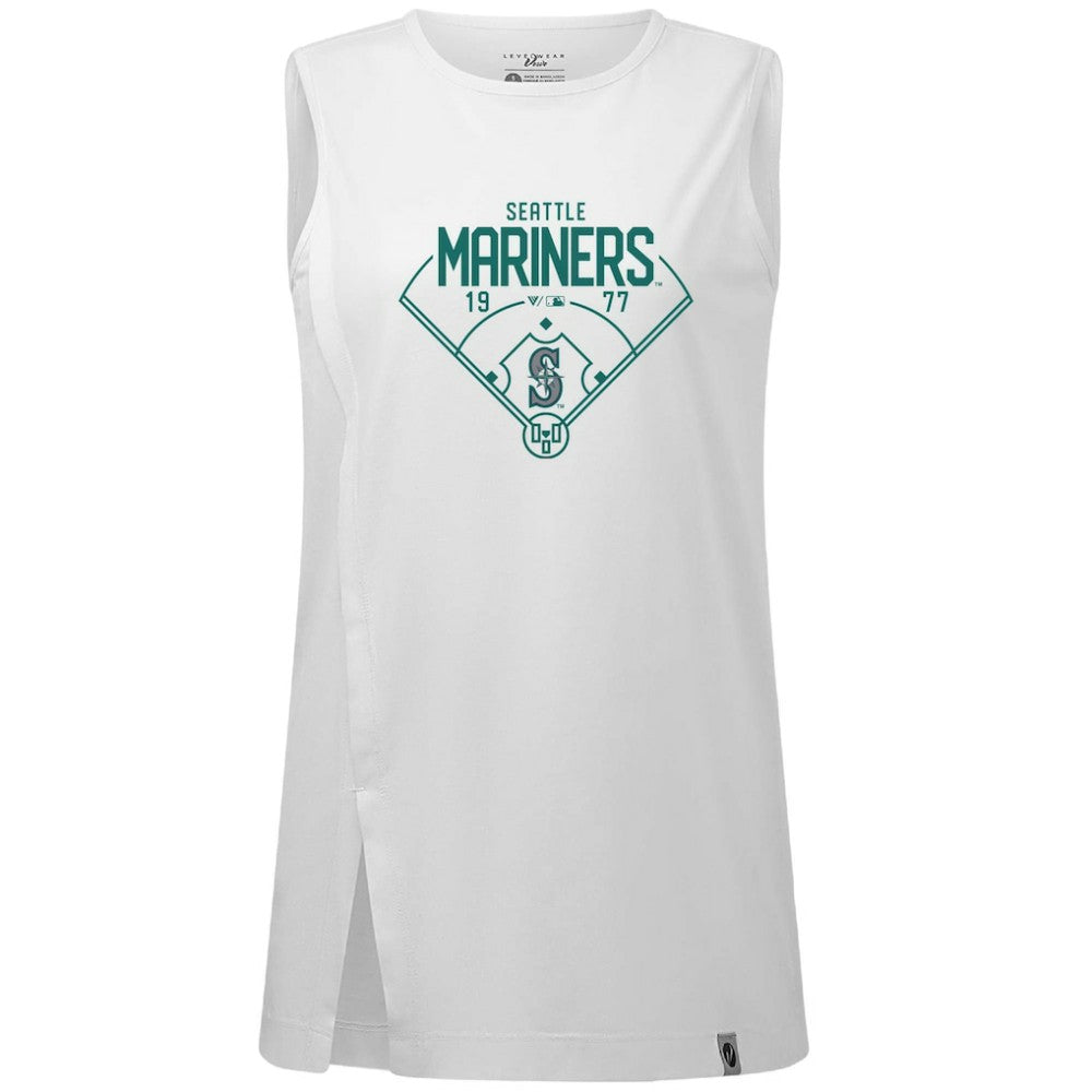 Seattle Mariners Levelwear Women's Influx Home Field Tank Top - White Tanks