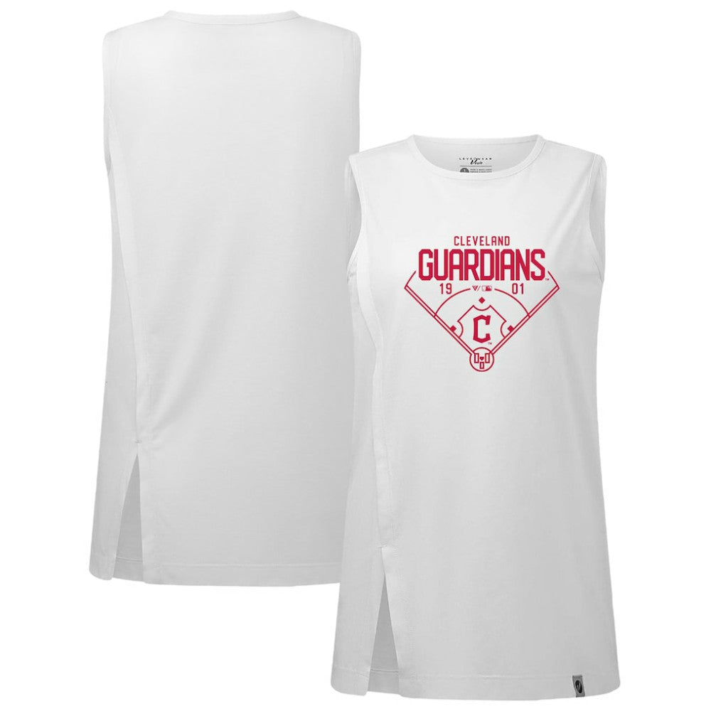 Cleveland Guardians Levelwear Women's Influx Home Field Tank Top - White Tanks