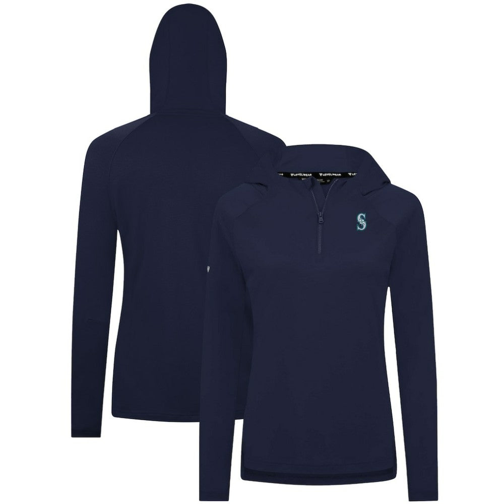 Seattle Mariners Levelwear Women's Raven Insignia 2.0 Quarter-Zip Jacket - Navy Jackets
