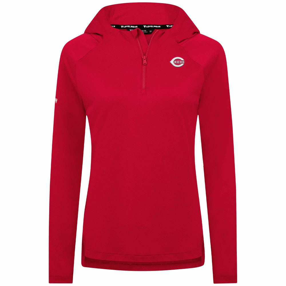 Cincinnati Reds Levelwear Women's Raven Insignia 2.0 Quarter-Zip Jacket - Red Jackets