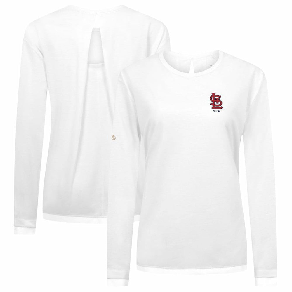 St. Louis Cardinals Levelwear Women's Sequoia Primary Logo Long Sleeve T-Shirt - White T-shirts