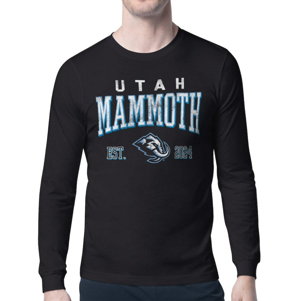 Utah Mammoth Starter Retro Graphic Long Sleeve T-Shirt - Black | US 201983140