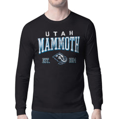Utah Mammoth Starter Retro Graphic Long Sleeve T-Shirt - Black | US 201983140