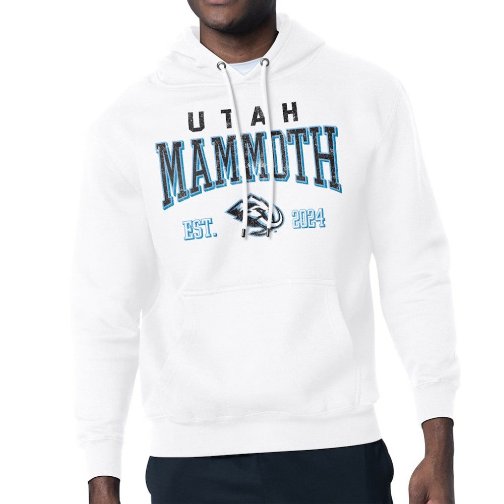 Utah Mammoth Starter Retro Graphic Fleece Pullover Hoodie - White | US 201983144