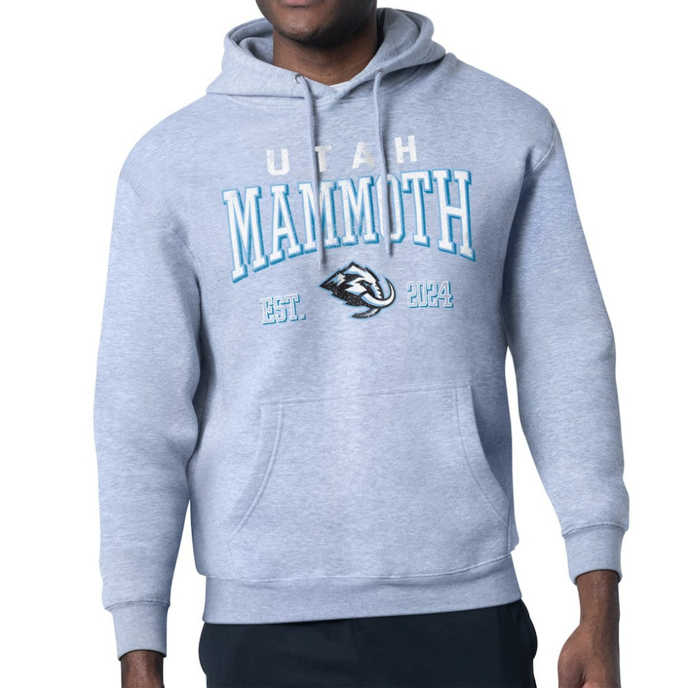 Utah Mammoth Starter Retro Graphic Fleece Pullover Hoodie - Heather Gray | US 201983145