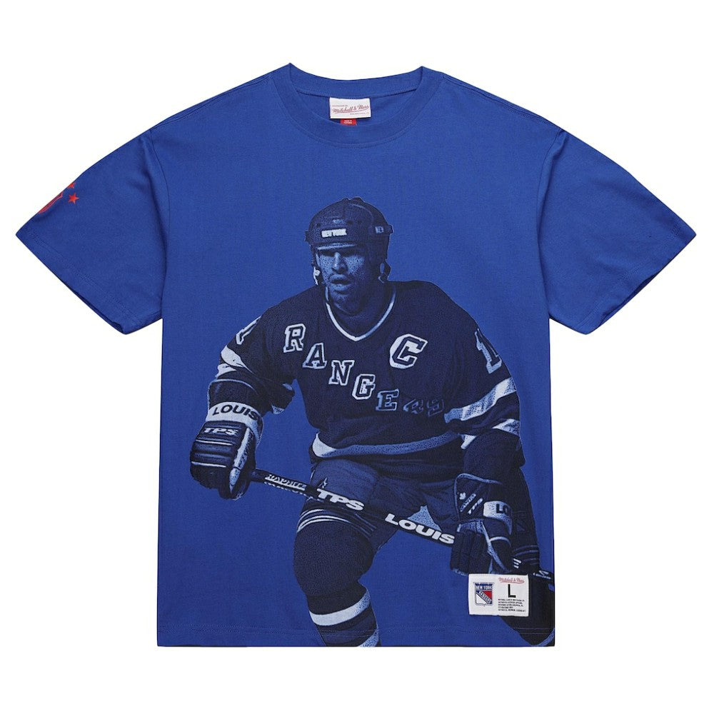 Mark Messier New York Rangers Mitchell & Ness NHL Ultimate Player Vintage Logo T-Shirt - Blue | US 201987715