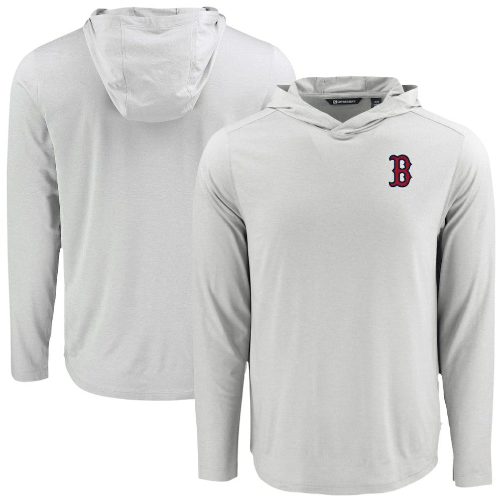Boston Red Sox Cutter & Buck Coastline Epic Comfort Recycled Eco Hoodie Long Sleeve T-Shirt - Gray Hoodies