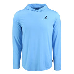 Atlanta Braves Cutter & Buck Coastline Epic Comfort Recycled Eco Hoodie Long Sleeve T-Shirt - Powder Blue Hoodies