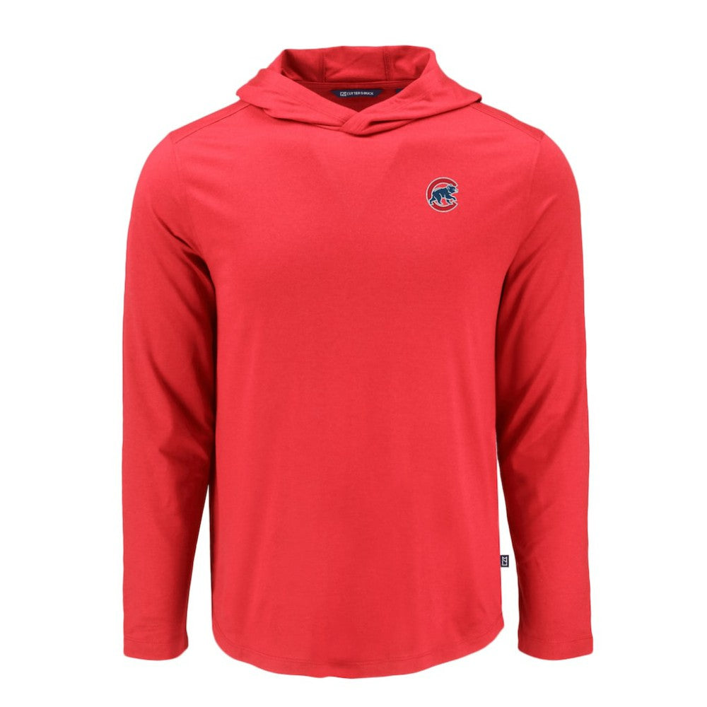 Chicago Cubs Cutter & Buck Coastline Epic Comfort Recycled Eco Hoodie Long Sleeve T-Shirt - Red Hoodies
