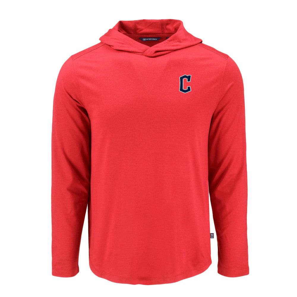 Cleveland Guardians Cutter & Buck Coastline Epic Comfort Recycled Eco Hoodie Long Sleeve T-Shirt - Red Hoodies