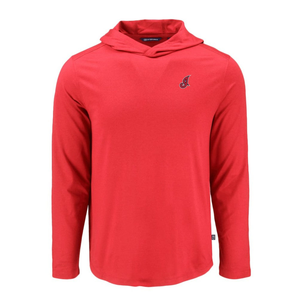 Cleveland Guardians Cutter & Buck Coastline Epic Comfort Recycled Eco Hoodie Long Sleeve T-Shirt - Red Hoodies