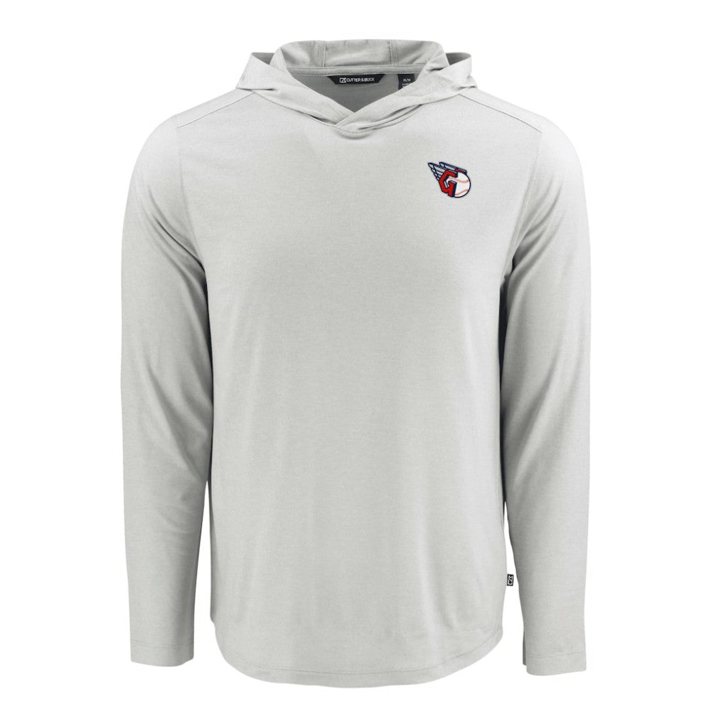 Cleveland Guardians Cutter & Buck Coastline Epic Comfort Recycled Eco Hoodie Long Sleeve T-Shirt - Gray Hoodies