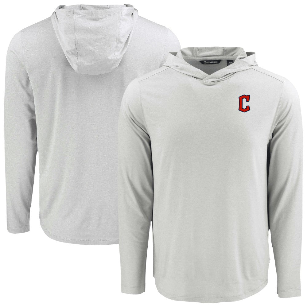 Cleveland Guardians Cutter & Buck Coastline Epic Comfort Recycled Eco Hoodie Long Sleeve T-Shirt - Gray Hoodies