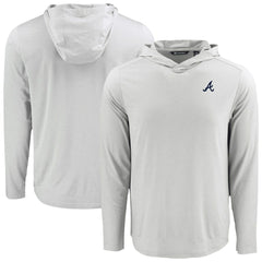 Atlanta Braves Cutter & Buck Coastline Epic Comfort Recycled Eco Hoodie Long Sleeve T-Shirt - Gray Hoodies