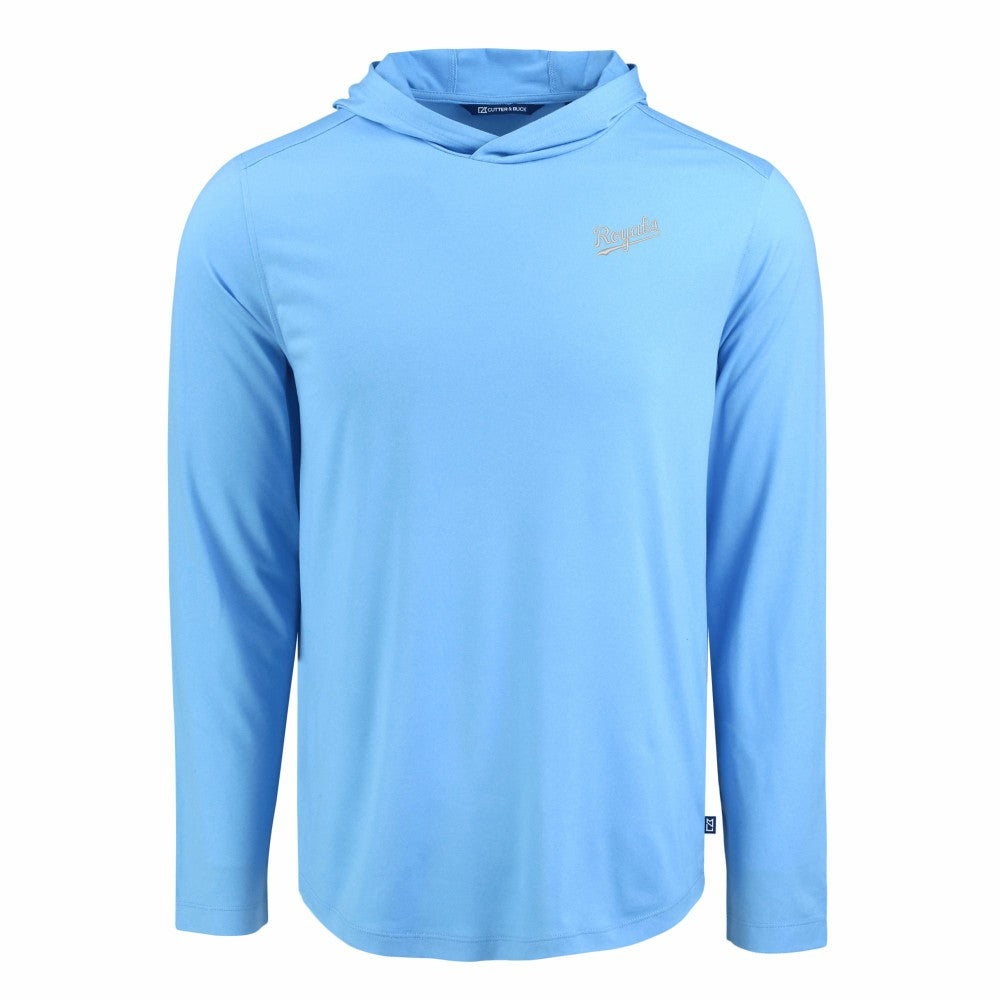 Kansas City Royals Cutter & Buck Coastline Epic Comfort Recycled Eco Hoodie Long Sleeve T-Shirt - Powder Blue Hoodies