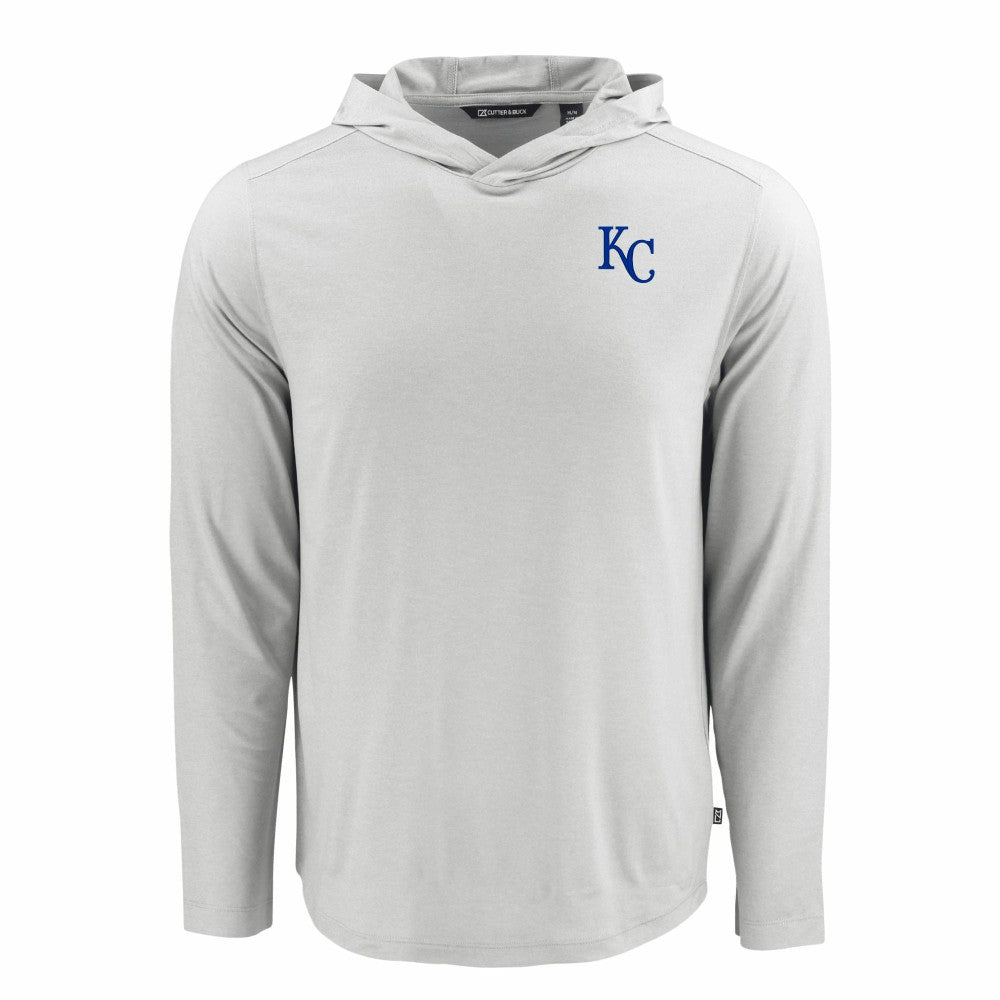 Kansas City Royals Cutter & Buck Coastline Epic Comfort Recycled Eco Hoodie Long Sleeve T-Shirt - Gray Hoodies
