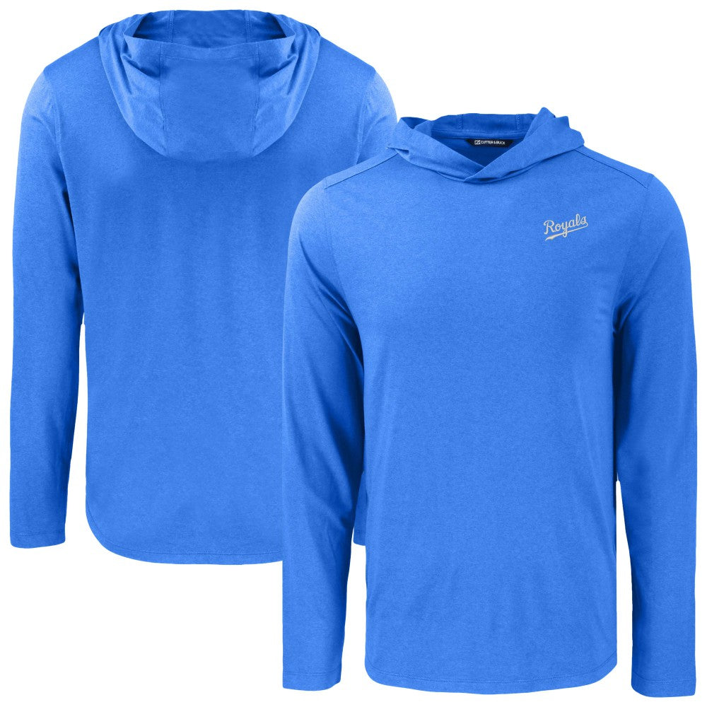 Kansas City Royals Cutter & Buck Coastline Epic Comfort Recycled Eco Hoodie Long Sleeve T-Shirt - Royal Hoodies
