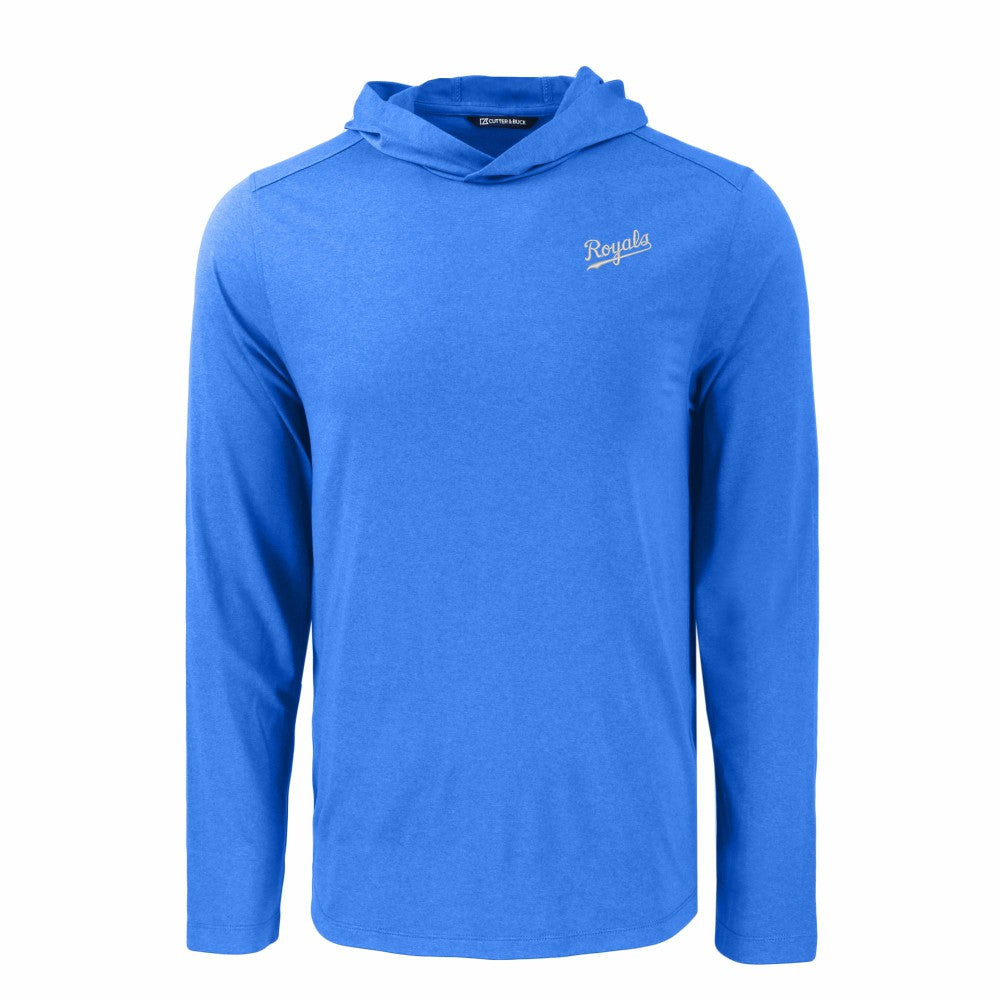 Kansas City Royals Cutter & Buck Coastline Epic Comfort Recycled Eco Hoodie Long Sleeve T-Shirt - Royal Hoodies