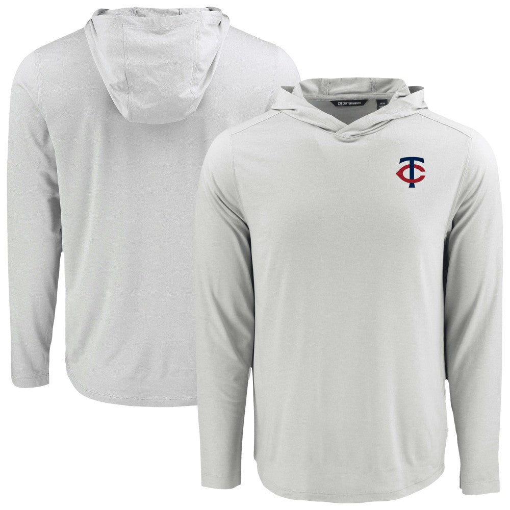 Minnesota Twins Cutter & Buck Coastline Epic Comfort Recycled Eco Hoodie Long Sleeve T-Shirt - Gray Hoodies