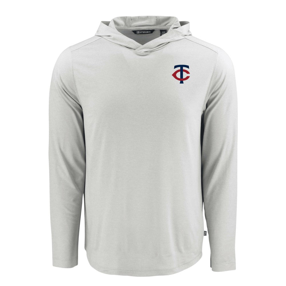 Minnesota Twins Cutter & Buck Coastline Epic Comfort Recycled Eco Hoodie Long Sleeve T-Shirt - Gray Hoodies