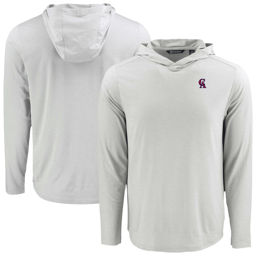 Los Angeles Angels Cutter & Buck Coastline Epic Comfort Recycled Eco Hoodie Long Sleeve T-Shirt - Gray Hoodies